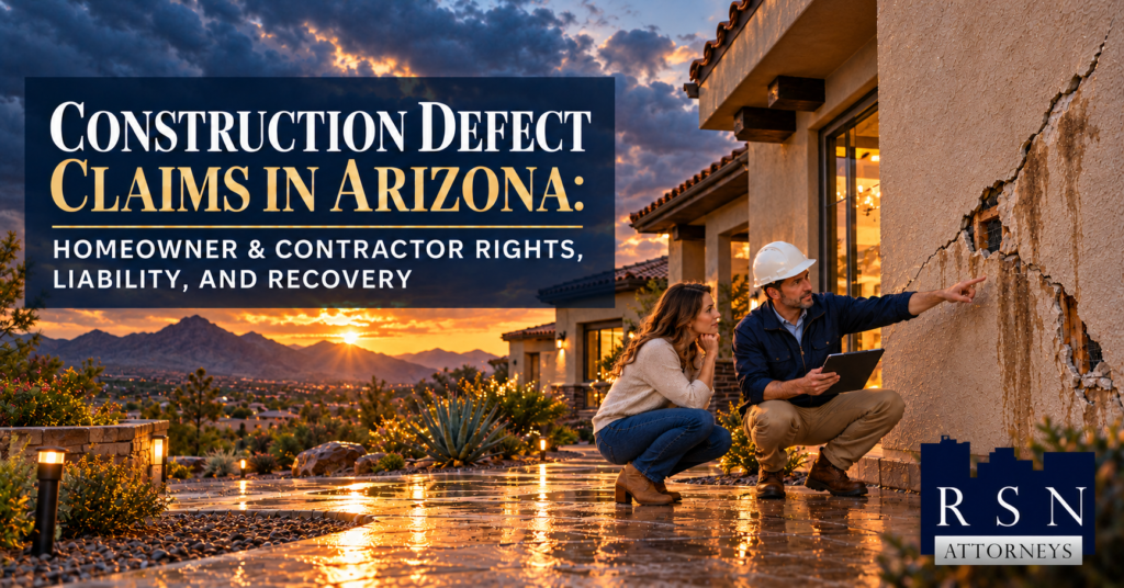 Construction Defect Claims in Arizona - Homeowner and Contractor Rights Liability Recovery - RSN Law